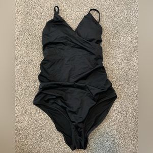 Black ruched swimsuit